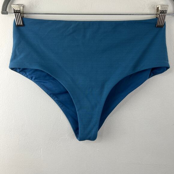 Eberjey So Jane Indigo Blue Bikini Top Set Stretch Ruffle Scoop Neck Sz M Medium - Picture 8 of 13